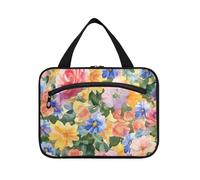 EtherSpher United States Rose Beauty Summer Flowers Colorful hanging bags for travel with hook, designer waterproof hanging toiletry bag for accessories must haves vacation estuche para guardar