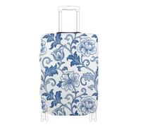 EtherSpher Vintage Blue Rose William Morris White Elastic Cover for Luggage Scratch-Resistant Fit Suitcase Elastic Cover Travel Accessory Fit 18-32 Inch Luggage