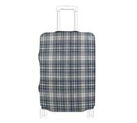 EtherSpher Vintage Buffalo Plaid Checked Grey Elastic Large Luggage Covers for suitcases Scratchproof Baggage Cover Luggage Protector Fit 18-32 Inch Luggage