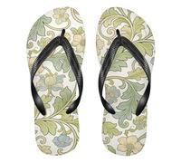EtherSpher Vintage Flowers William Morris White rubber flip flops for women lightweight sandals flip for Shower Swimming Pool yoga