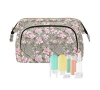 EtherSpher Vintage Peach Flowers Toiletry Bags Lightweight Makeup Organizer Bag Women Cash Wallet for Travel Accessories, Vintage Peach Flowers, One Size