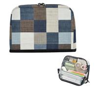EtherSpher Vintage Retro Plaids Pencil Case Box Large Capacity Pen Case With Slot Stationery Pencil Case for Nurse High School cartuchera para lapices nina grandes
