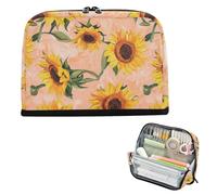 EtherSpher Vintage Sunflower Peach pencil poucheses Large Capacity Pen Case Organizer Wide Opening Stationery Organizer for Boys School Supplies bolsas de maquillaje para mujer