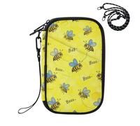 EtherSpher Waterproof Passport Holder for Travel Travel Documents Organizer Protector Cute Cartoon Yellow Bee Daisy