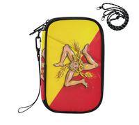 EtherSpher Waterproof Passport Holder for Travel Vaccine Card Holder Cover Combo Oil Painting Flag Sicilian