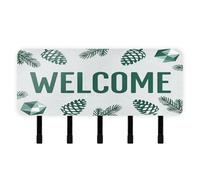 EtherSpher Welcome Pinecone Green Country Style Key for Wall with Mail Organizer & 5 Self-Adhesive Hanging Room Decor Wall for Hallway