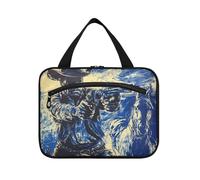 EtherSpher Western Cowboy Wild West hanging shaving kit travel bag with hook, designer essential makeup bag for car for travel accessories for women vacation estuche para maquillaje L, Western cowboy