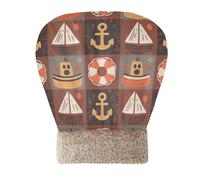 EtherSpher White Brown Ships and Anchors Cat Bed Cave Sleeping Bags for Cats Pet Calming Nest Cold Weather Semienclosed