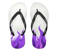 EtherSpher White Fluorescent Purple Cool Flame rubber flip flop for men waterproof flops for men Shower Swimming Pool party
