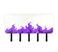 EtherSpher White Fluorescent Purple Cool Flame Wall Key Holder with Mail Organizer & 5 Self-Adhesive Hanging Room Decor Wall hookhanger for Hallway