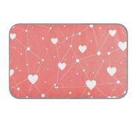 EtherSpher White Heart Line Digital Red Summer Cooling mats for Large Dogs Self Cooling ice pad for Pets Cozy Sleeping Foldable tapete Frio para Perros M