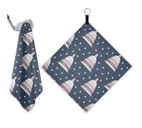 EtherSpher White House 4th Of July Independence Day Disc golf towels Waffle Pattern, Portable The Convenient Golf Cleaning Towel with Carabiner Clip, 18"x18" golfs gifts for men unique
