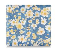 EtherSpher White Lemon Yellow Daisies Flowers Blue Pu Leather Toursuit car registration and insurance card holder Document Wallet for ID, Driver's License, Key Contact Information Cards