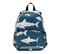 EtherSpher White Shark Lake Blue Wave big kid backpack chest strap book bags for baby mochilas escolares para adolescentes