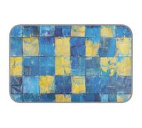 EtherSpher Whole Picture Consists of Blue and Yellow Squares Summer Cooling mats for Dogs Self Cooling cat Blankets for Canine Outdoor Cats Non-Electric Manta Fria para Perros M