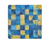 EtherSpher Whole Picture Consists Of Blue and Yellow Squares Travel Cosmetic Bag Camera Lens Cloth Portable Cosmetic Organizer Wrap 21.7 X 21.7 Wrapper Makeup For Women, whole picture consists of blue