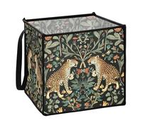 EtherSpher William Morris S Design Leopard collapsible baskets for organizing for towel linen baskets for organizing 13x13x13 In