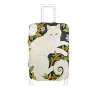 EtherSpher William Morris White Cat Elastic Carry on Luggage Cover Dustproof Carry on Suitcase Cover Luggage Protectors Fit 18-32 Inch Luggage