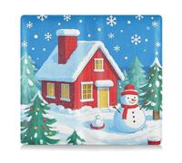 EtherSpher Winter Merry Christmas Snowman Leather Car Registration & Insurance Card Holder Wallet Accessories Case for ID, Driver's License, Key Contact Information Cards, Winter Merry Christmas