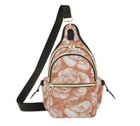 EtherSpher Womens Cross Body Bags Adjustable Strap Mens Medium Backpack for Travel,Dating Vintage White Peony billetera para mujer