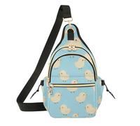 EtherSpher Womens Cross Body Bags Convertible Mens Sling Backpack for Travel,Hiking Cartoon Chicks Blue cartera para tarjetas de mujer