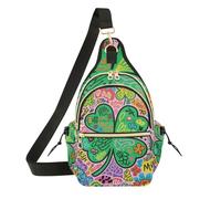 EtherSpher Womens Cross Body Bags Convertible Teens Lightweight Sling Bag for Running,Fishing Four Leaf Clover Doodle canguro para hombre