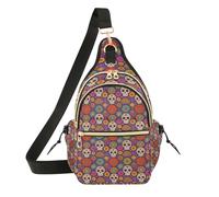EtherSpher Womens Shoulder Bag Crossbody Convertible Ladies Camera Bag for Travel,Sport Dia De Los Muertos Pattern Colored Skull cartera peque?a para mujer