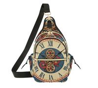 EtherSpher Womens Sling Purse Crossbody Convertible Mens Chest Bag for Running,Hiking Vintage Clock Design cartera peque?a para mujer