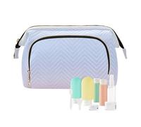EtherSpher Yellow and Blue Powder Cosmetics Bag Zipper Hanging Toiletry Bag Women Coin Purse for Cosmetic Travel, Yellow and blue powder, One Size