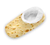 EtherSpher Yellow Cheese Texture Anti-Slip Rubber Sole Women's Closed Back House Slippers Coral Fleece Comfortable Portable