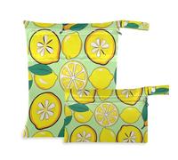 EtherSpher Yellow Lemon zippered bag for baby 2 Pack travel essentials for babies with handles for yoga, beach