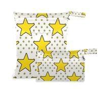 EtherSpher Yellow Stars Dot Yellow mess-proof baby diaper bag 2 Pack wet bag for swimsuit with handles for gym, gym