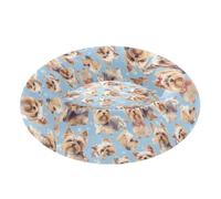 EtherSpher Yorkshire Terrier Dogs Chic Blue Relieve Stress Pet Dog Bed fluffier Calming Bed for Extra Small Size Pets Sleeping cosas para perros pequenos