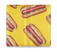 EtherSpher Yummy Fried Hote Dog Cartoon Yellow Leather Toursuit car registration and insurance card holder Essential Car Wallet Case for Driver License, Cards & Essential Documents, yummy Fried hote