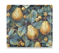 EtherSpher Yummy Pears Pattern Yellow Autumn Premium Leather Car Registration and Insurance Card Holder Document Wallet for ID, Driver's License, Key Contact Information Cards