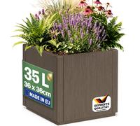 Ethica Brown Plastic Flower Pot 36 x 36 x 35 cm