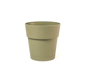 Ethica Plastic Vase With Water Reserve, 25Cm, Olive Green