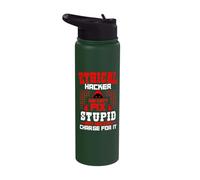 Ethical Hacker Cyber Hacking Awareness Security Programmer Stainless Steel Insulated Water Bottle