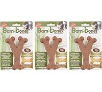 Ethical Pet SPOT Bambones Bacon Wishbone 5.25 Inch Chew Toy for Dogs - 3 Pack