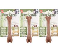 Ethical Pets SPOT Bambones Bacon Bone 7.25 Inch Chew Toy for Dogs - 3 Pack