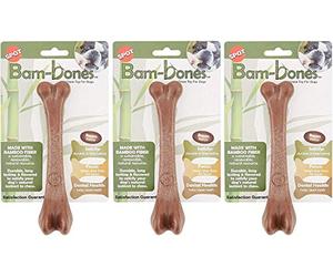 Ethical Pets SPOT Bambones Bacon Bone 7.25 Inch Chew Toy for Dogs - 3 Pack
