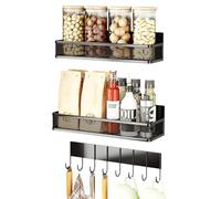 Ethical Rack Organizer - Ethical 3 Piece Rack with Hooks - Multipurpose Condiment Holder with Strong Magnet to Save Space in Kitchen, Refrigerator Cabinet