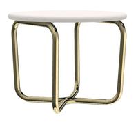 Ethimo - Sling Coffee Table Ø53 cm, Brushed Brass / White - Burnished brass