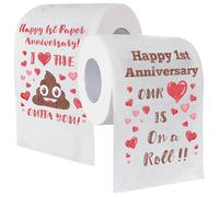 ETHINKIO Happy 1 Year Anniversary Decorations For Him, One Year Anniversary, 1st Year Toilet Paper Gifts Wedding, First Anniversary Men Women Husband, Girlfriend, Boyfriend, Her, Wife, Couple (2 Roll)