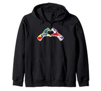 Ethiopia British Flag - Ethiopian British UK Heart Zip Hoodie