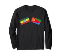 Ethiopia Eritrea Crossed Flags Ethiopian Eritrean Heritage Long Sleeve T-Shirt