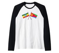 Ethiopia Eritrea Crossed Flags Ethiopian Eritrean Heritage Raglan Baseball Tee