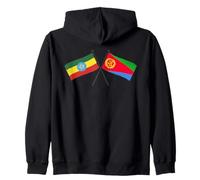 Ethiopia Eritrea Crossed Flags Ethiopian Eritrean Heritage Zip Hoodie