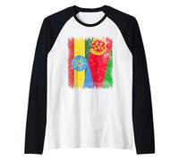 Ethiopia Eritrea Half Flag Ethiopian Eritrean Heritage Raglan Baseball Tee