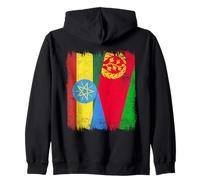 Ethiopia Eritrea Half Flag Ethiopian Eritrean Heritage Zip Hoodie